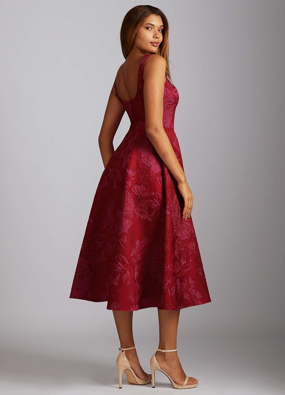 Florance Red Hot Pink Midi Dress Ready to Ship | Azazie