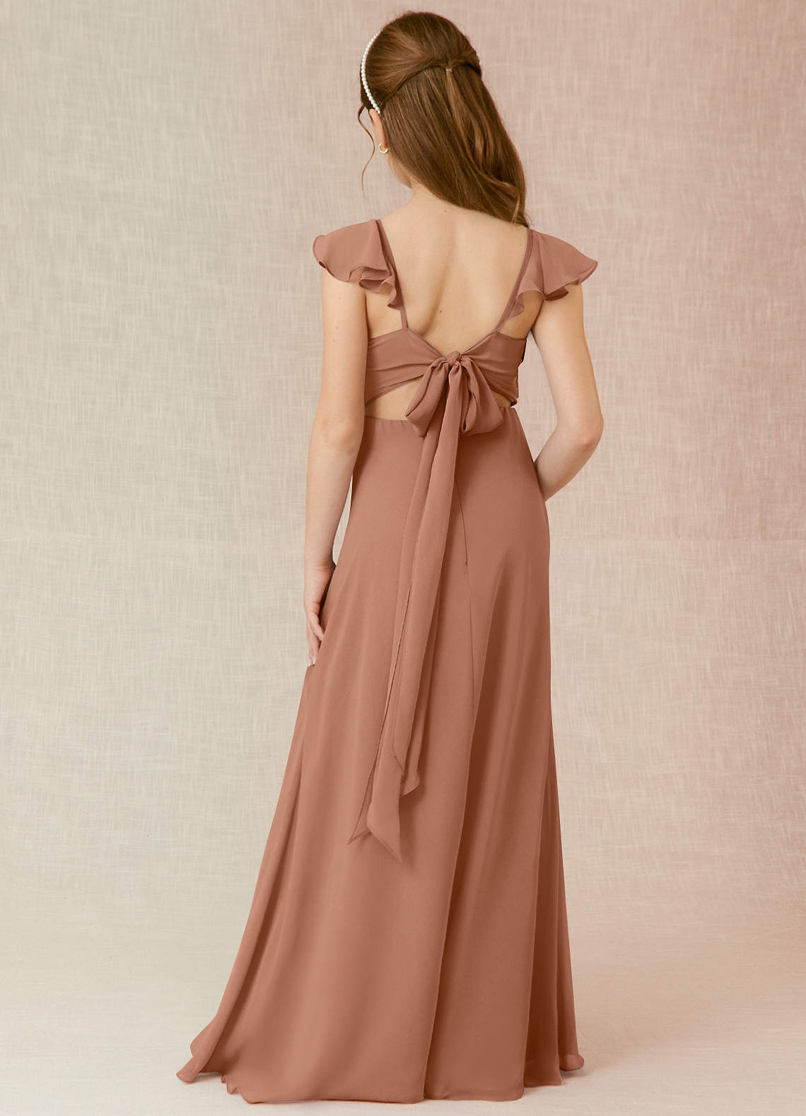 Azazie Everett Junior Bronzer A-Line Chiffon Dress image1
