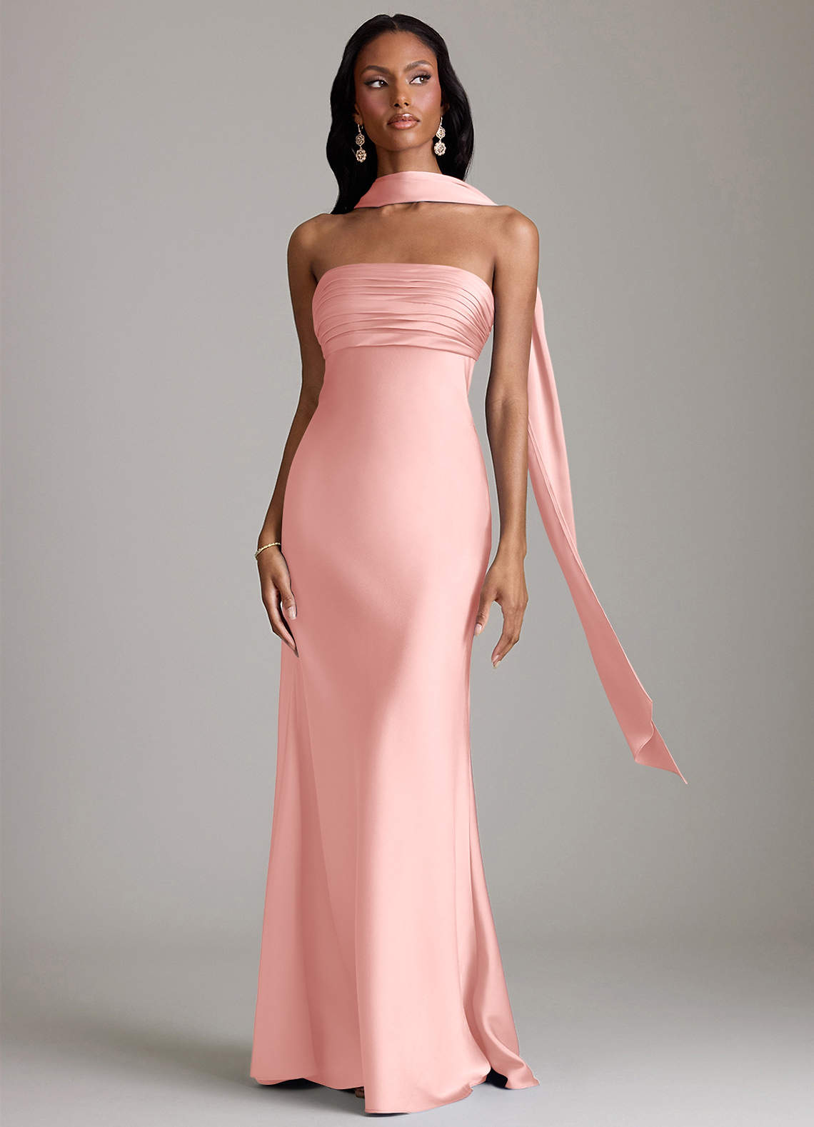 Azazie Saylor Kjoler til hjemmeprøvning Havfrue Stropløs Stræk satin Gulv-længde Kjole image8