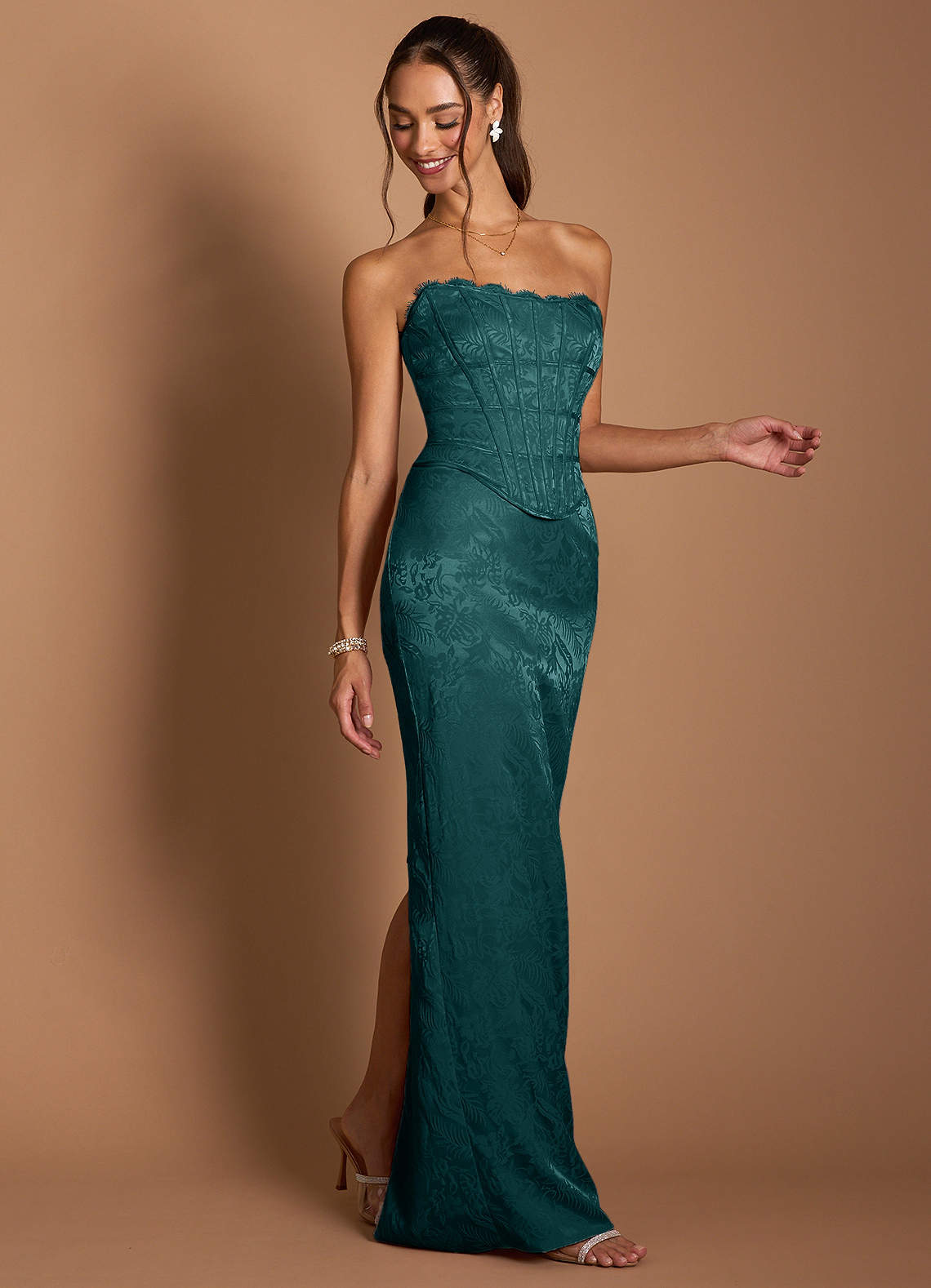 Jess Midnight Teal Two Piece Dress Ready to Ship | Azazie