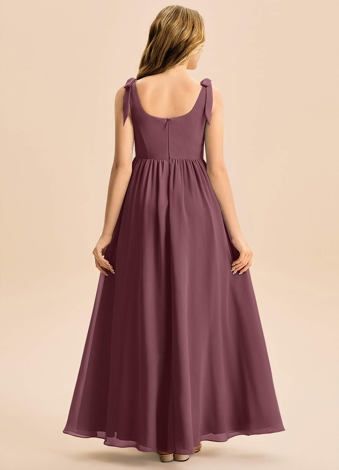 Azazie Delia Junior Bridesmaid Dress in Sangria | Azazie