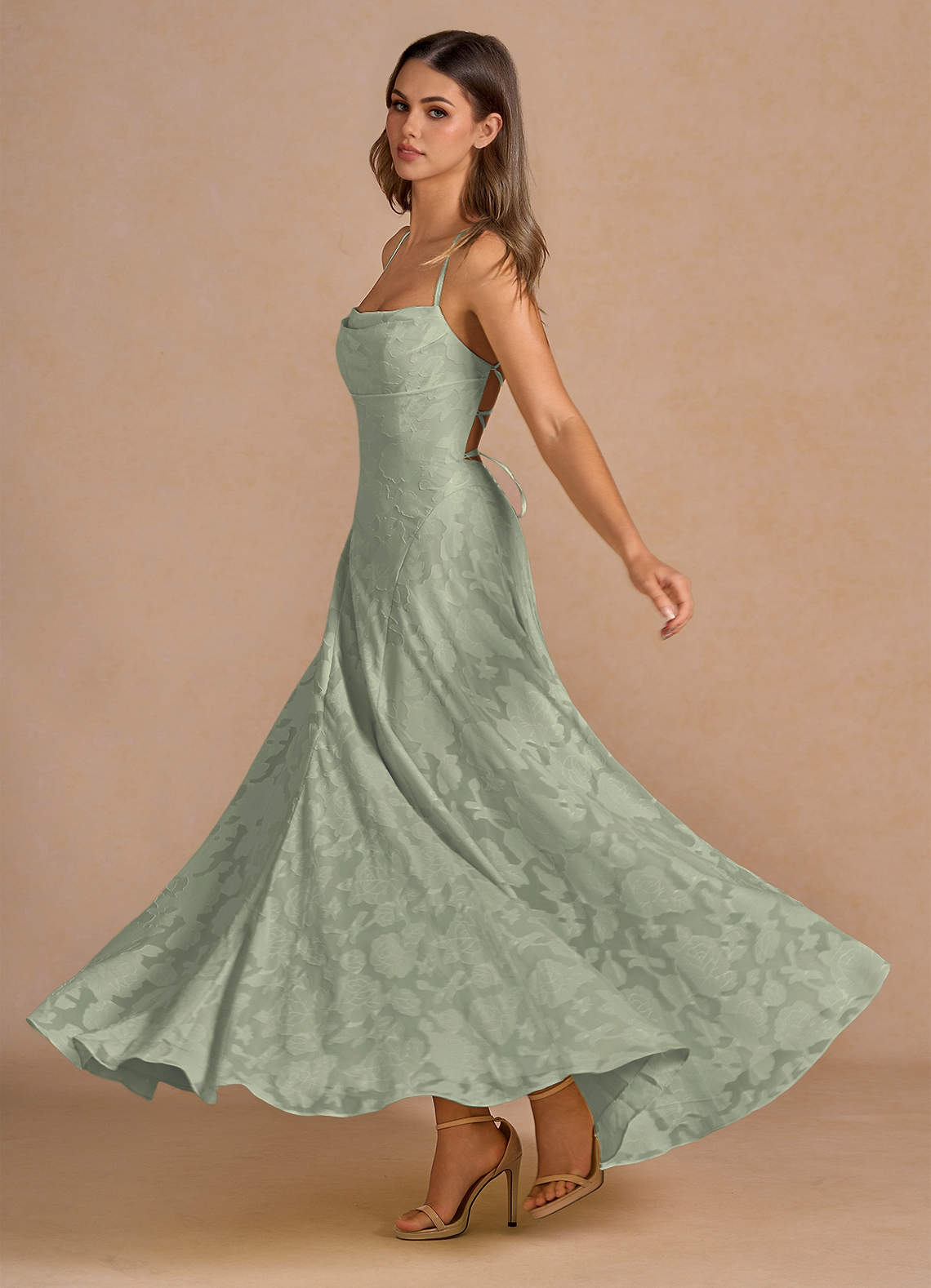 Irelia Pistachio Maxi Dress | Azazie