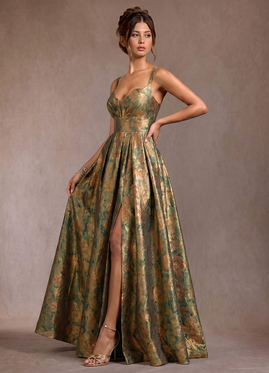Bellona Vintage Teal Maxi Dress | Azazie CA