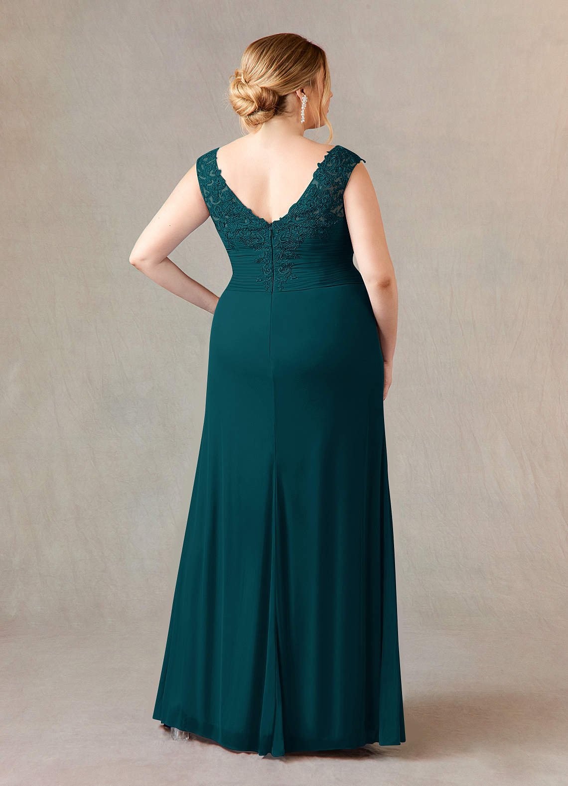 Azazie Edelin Mother of the Bride Dresses Pine A-Line Sweetheart Neckline Pleated Mesh Dress image15