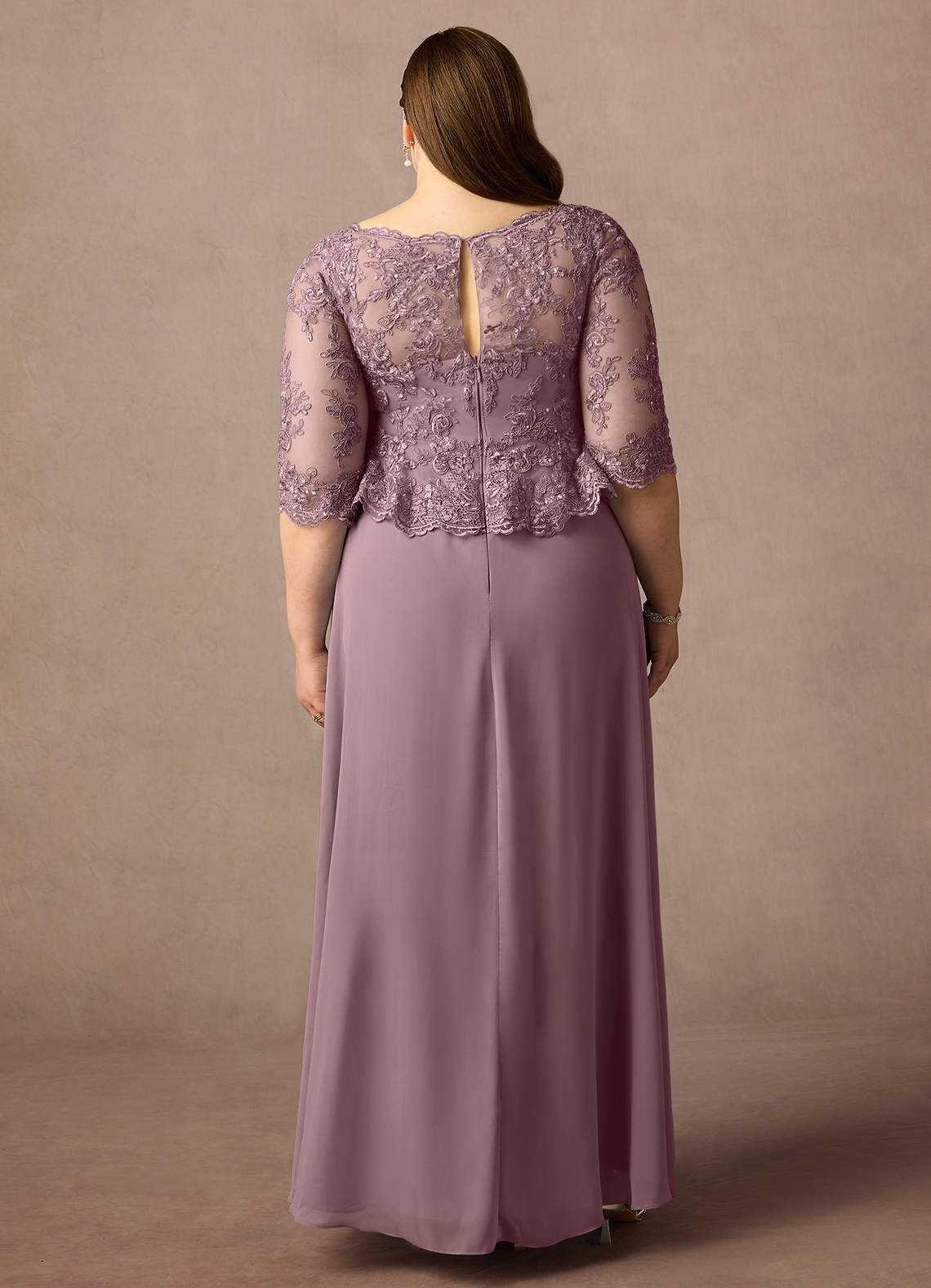 Azazie Averie Mother of the Bride Dresses Dusty Rose A-Line Boatneck Sequins Chiffon Dress image8