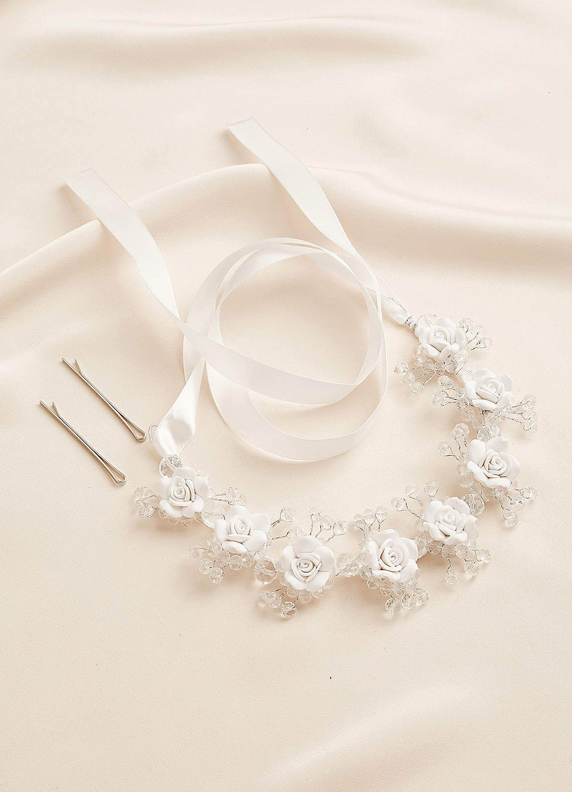 front 3D Floral Flower Girl Headpiece