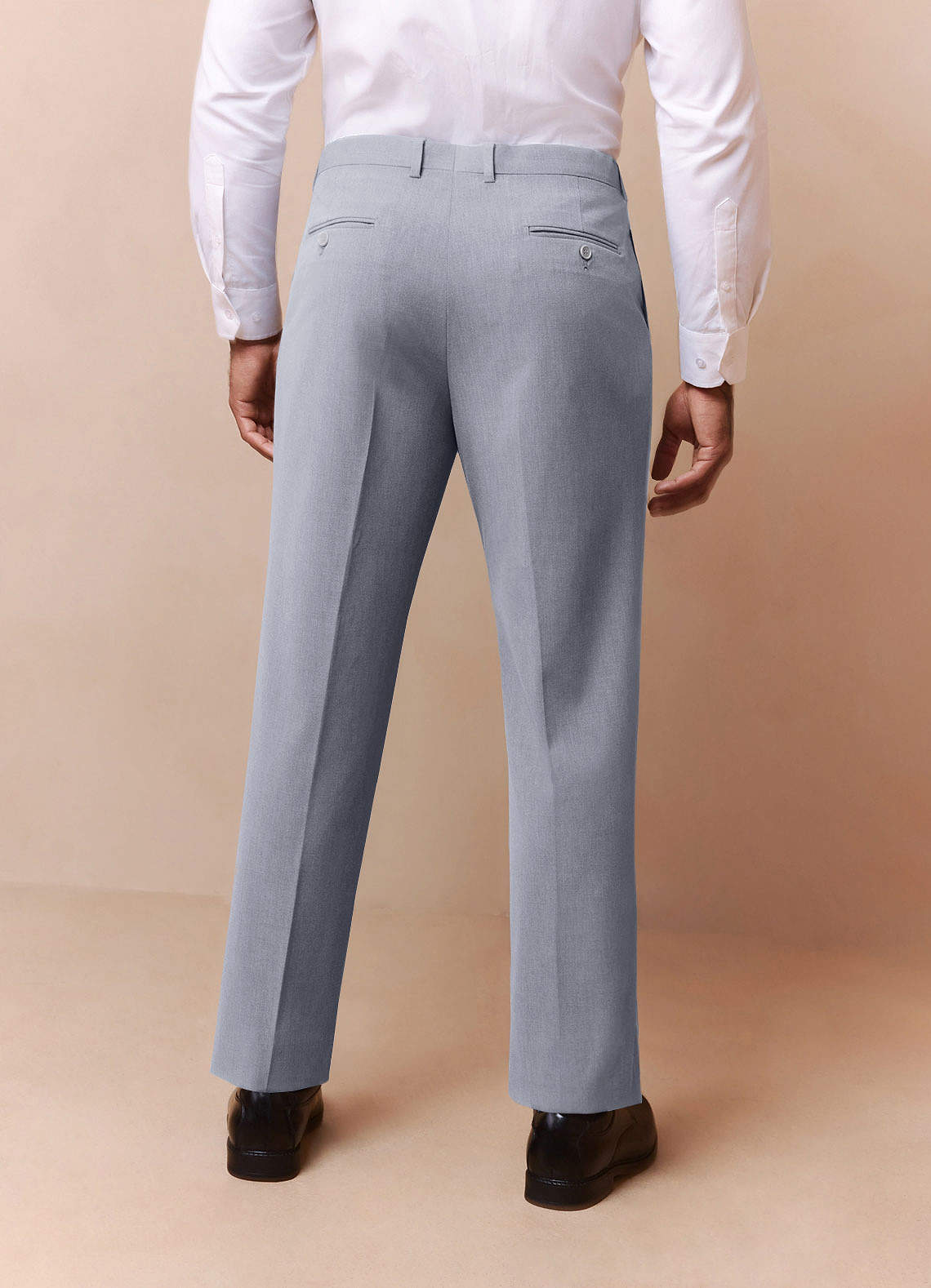 front Savile Grey Wool Blend Dress Pants