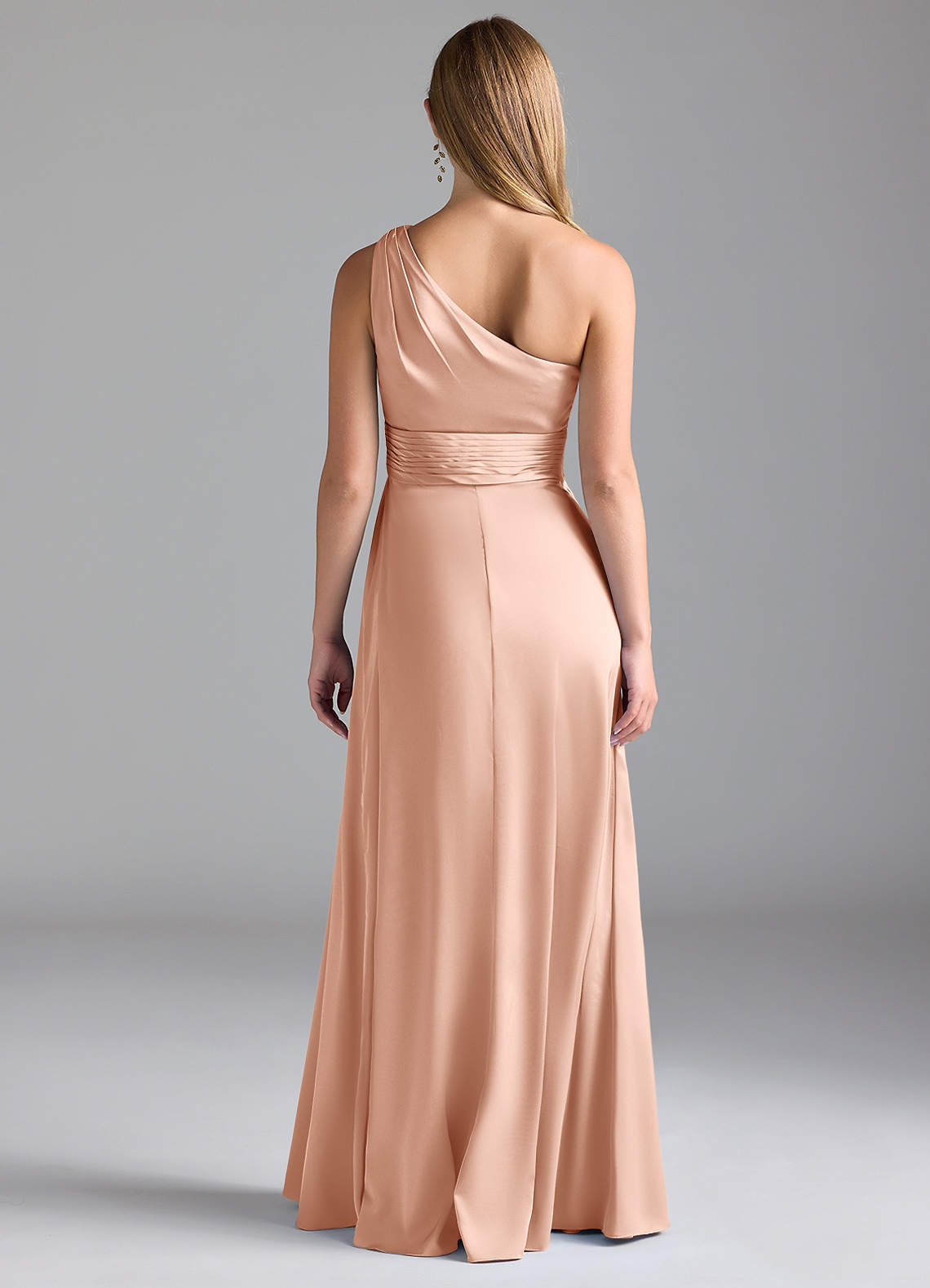 slim fit dress slacks Soft Silk Satin Sleeveless Rose Gold Floor Length Bridesmaid Dresses –  luladress main image 0