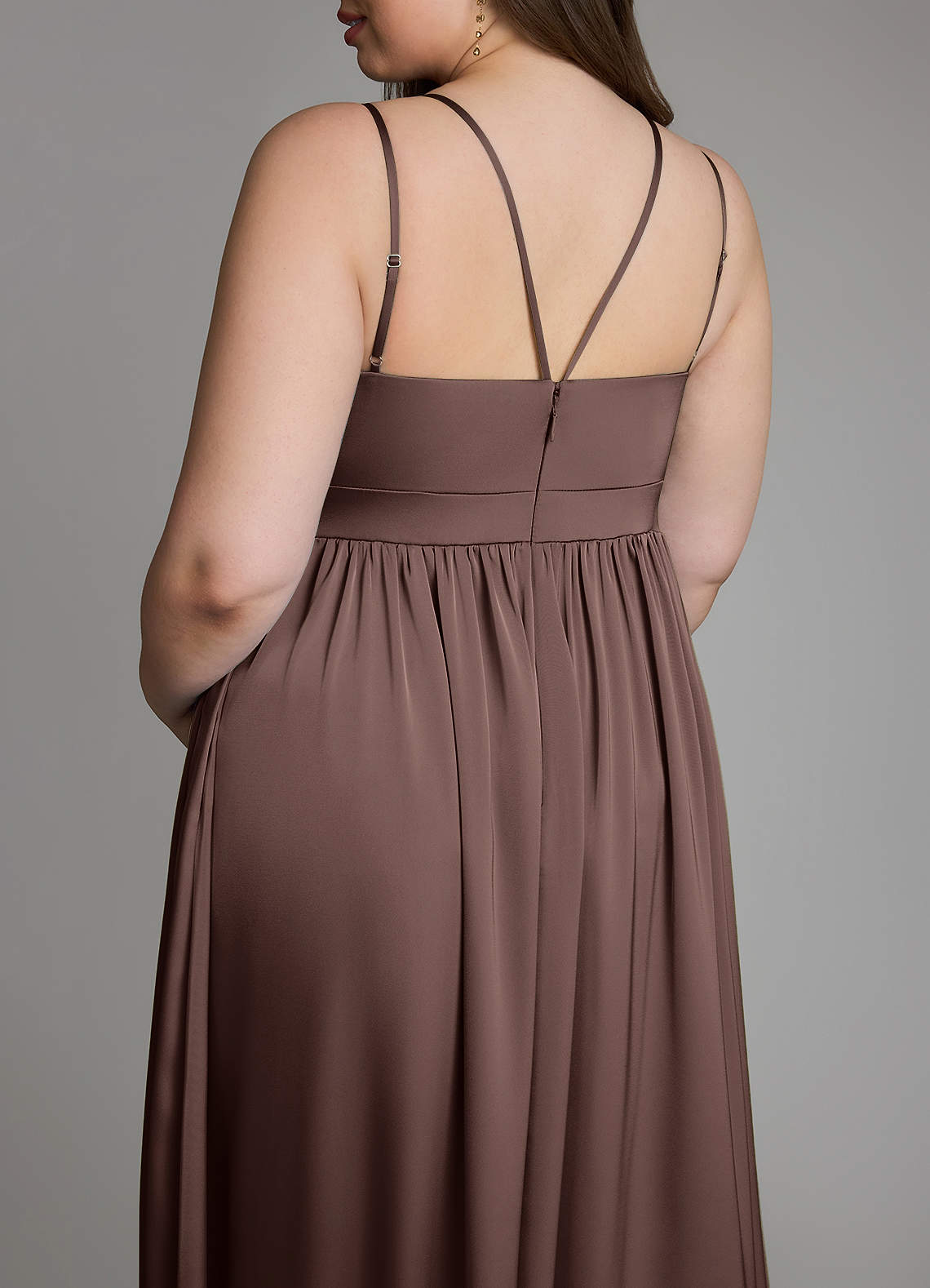 Azazie Emree Maternity Bridesmaid Dresses A-Line Stretch Satin Floor-Length Dress with Pockets image10