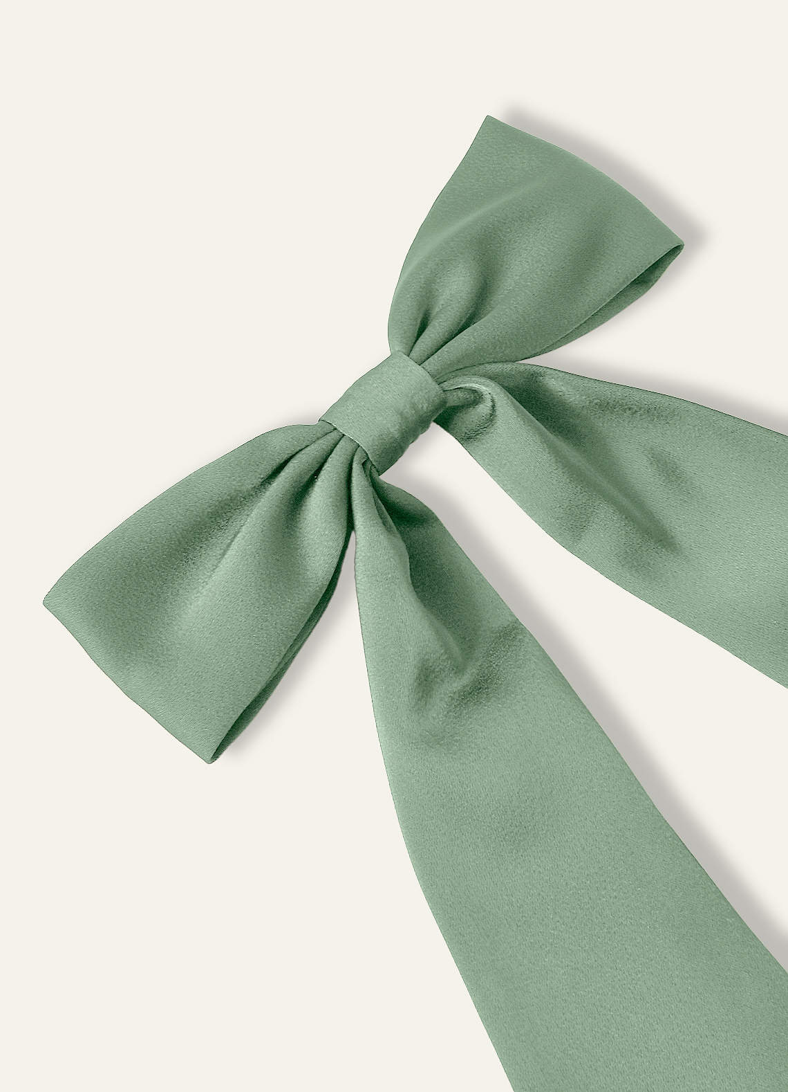 front Matching Color Stretch Satin Bow Hair Clip