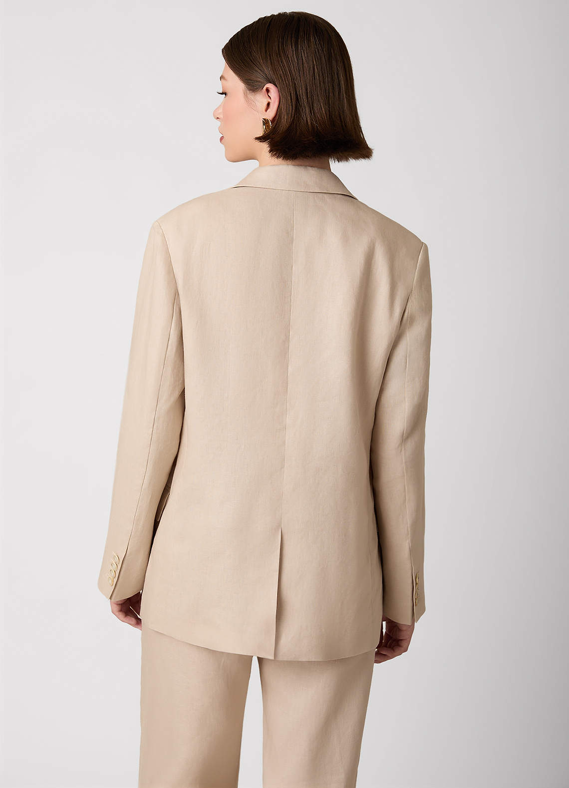 front 100% European Linen Blazer