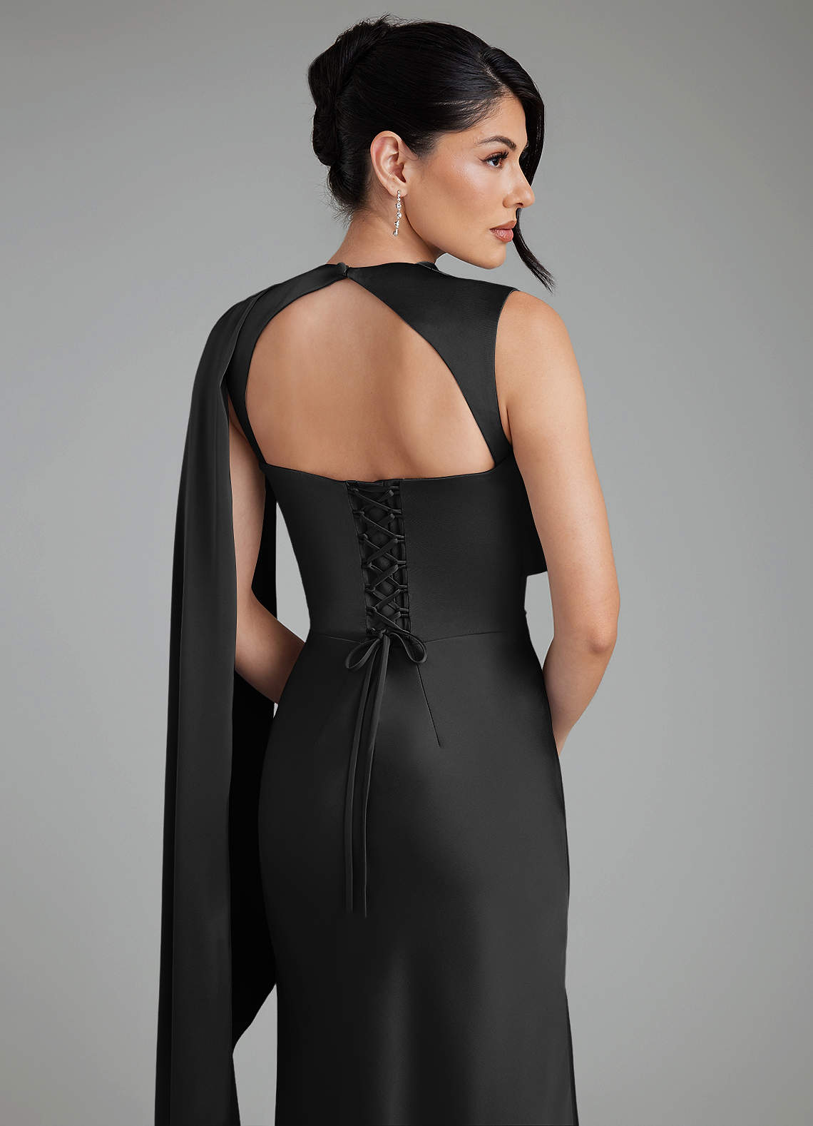 Azazie Taj Ready to Ship Black Stretch Satin Bridesmaid Dresses