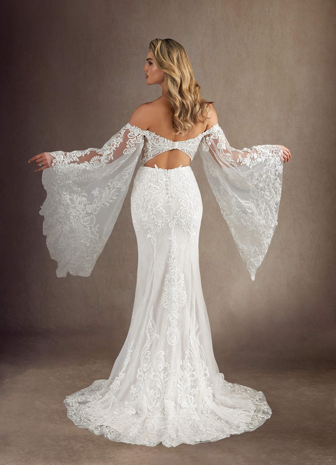 Azazie Memphis Diamond White Mermaid V-Neck Sequins Lace Dress | Azazie