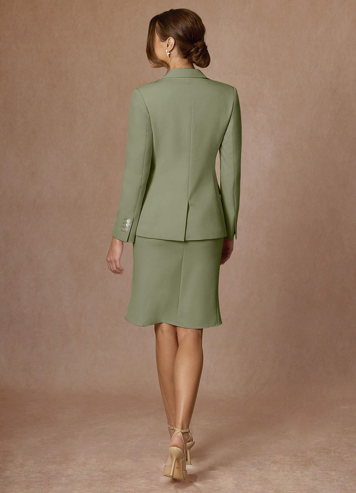 front Kennedy Pistachio Structured Stretch Dress