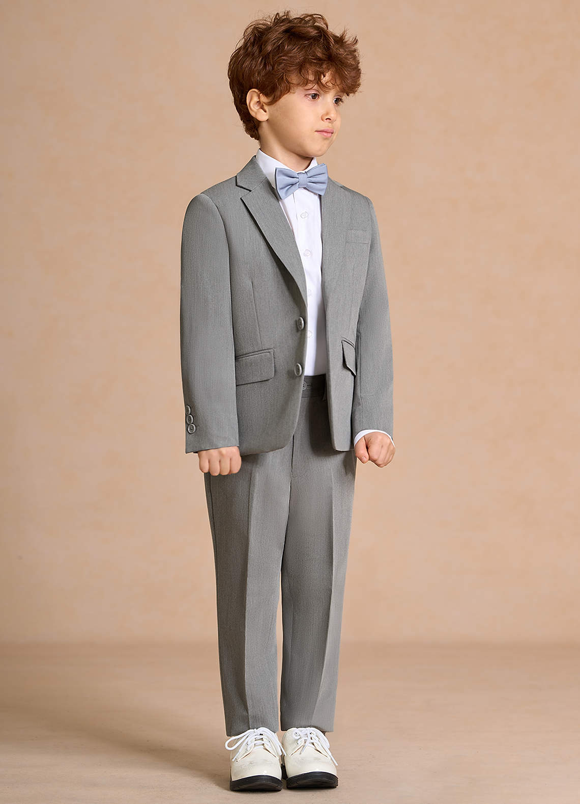 front Oliver Boys Grey 2-Piece Suit