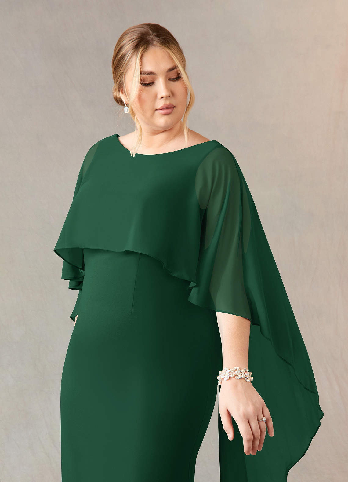 Azazie Dion Mother of the Bride Dresses Dark Green Sheath Scoop Stretch Crepe Dress image12