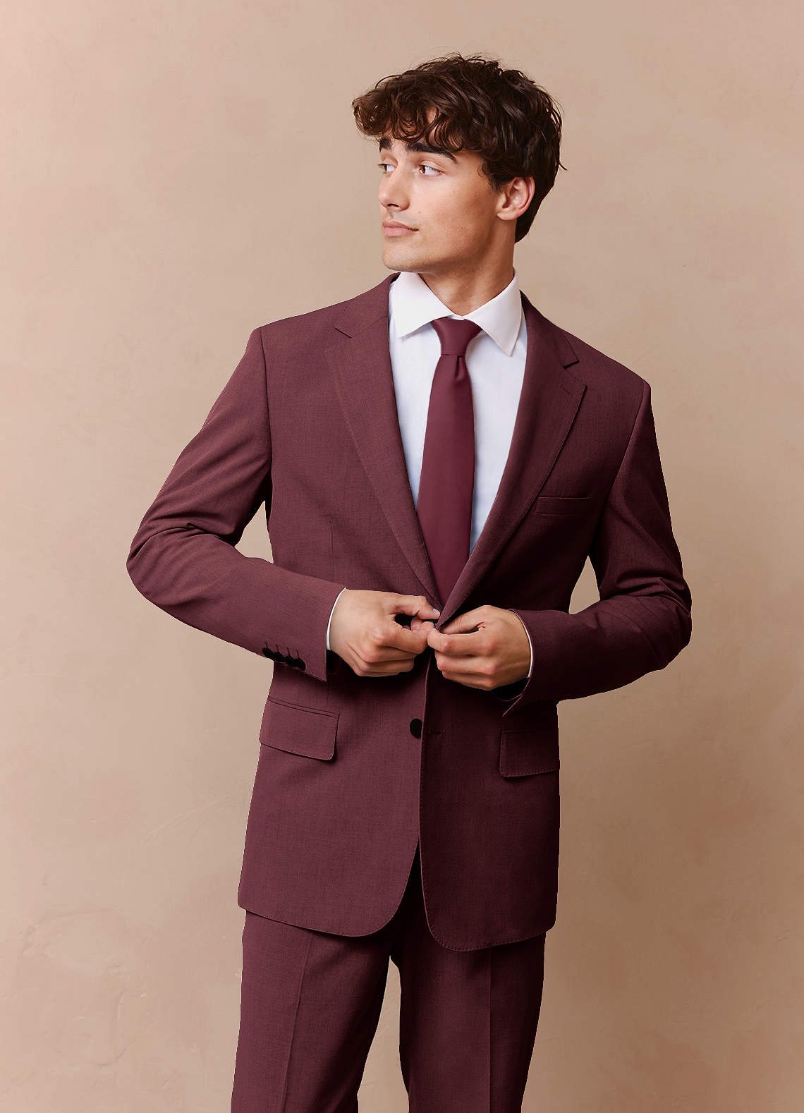 front James Cabernet Structured Stretch Suit