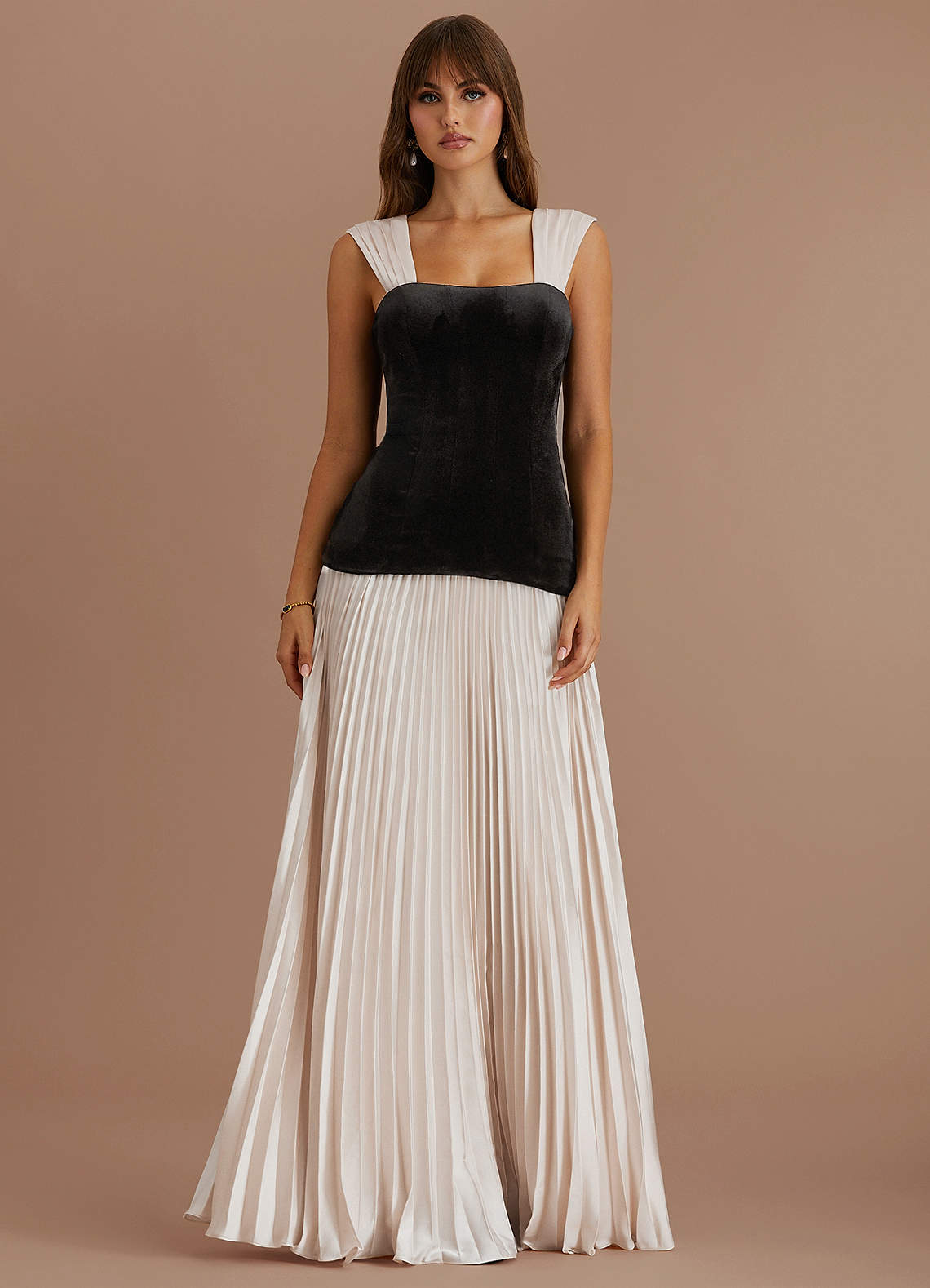 Amali Black Cream Maxi Dress