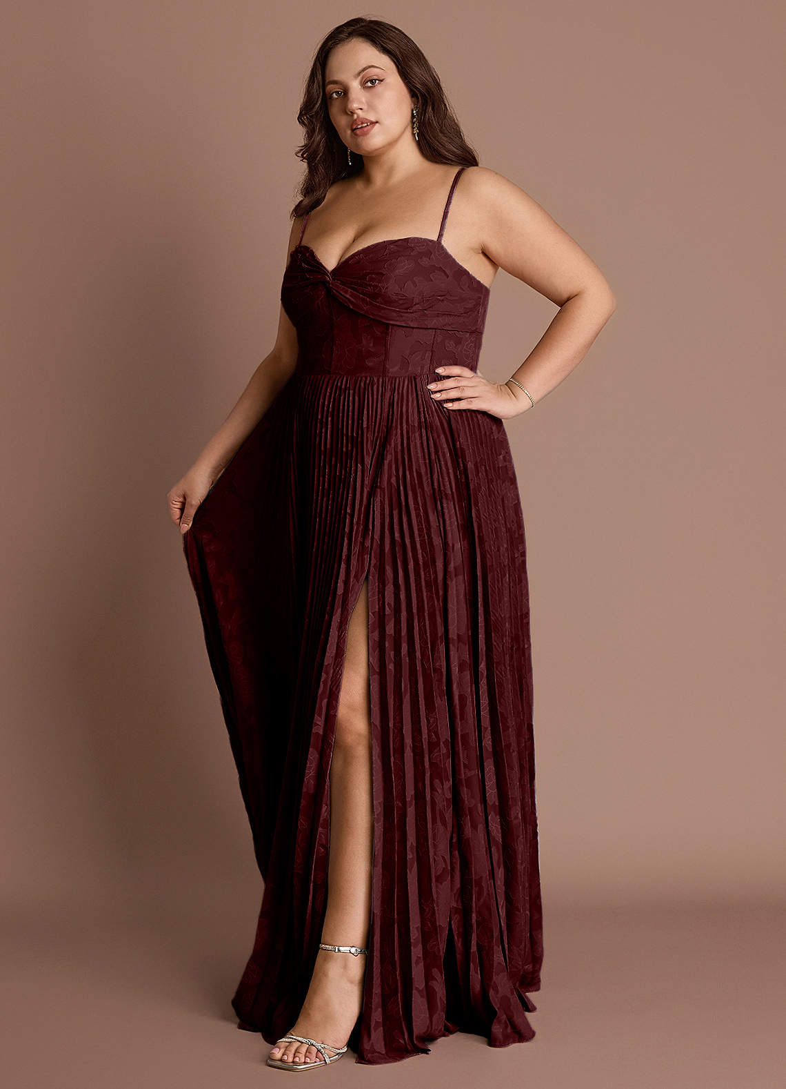 Akiko Wine Pleated Maxi Dress image8