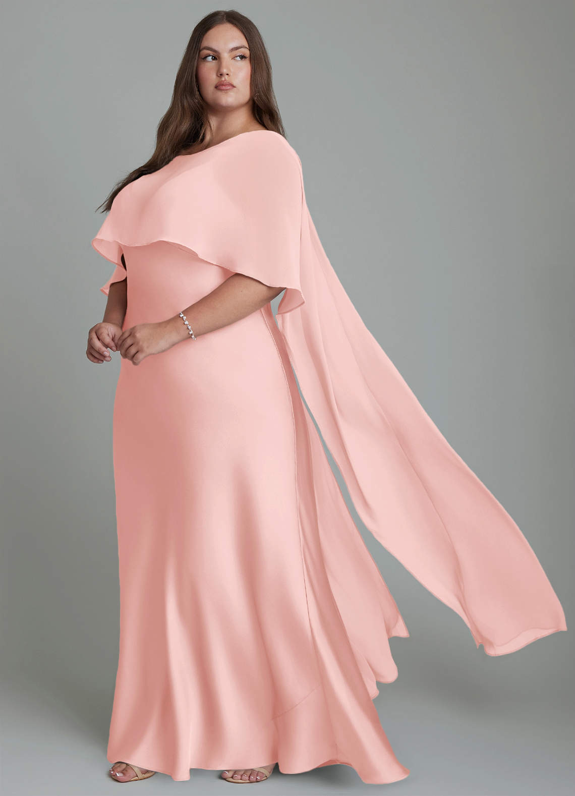Azazie Stefania Bridesmaid Dresses Powder Pink A-Line Stretch Satin Dress image9