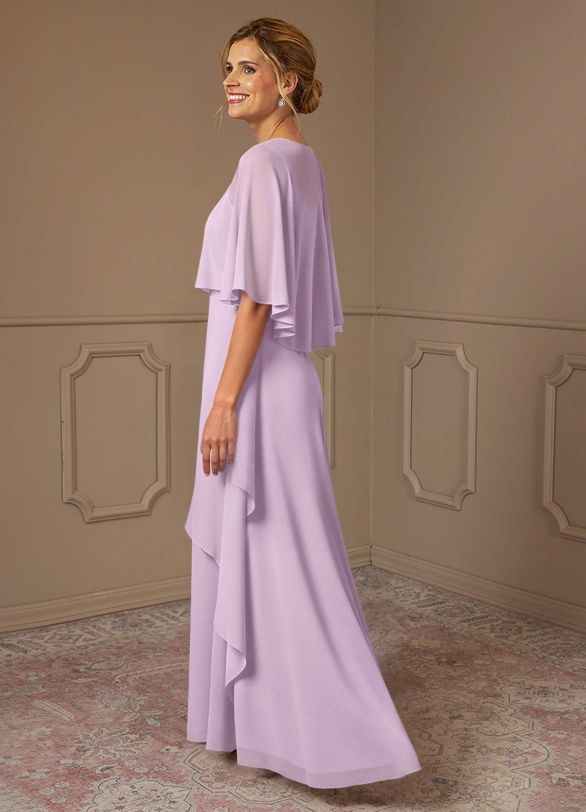 Azazie Bowie At-home Try On Dresses Agave A-Line Chiffon Dress image2