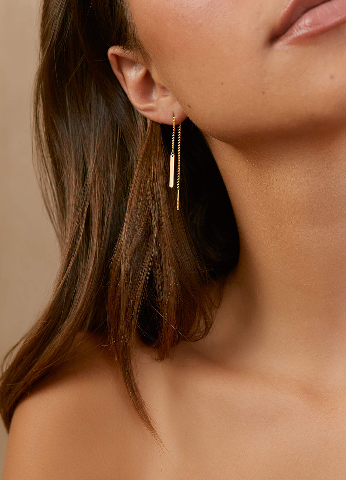 front Golden Glow Chain Earrings