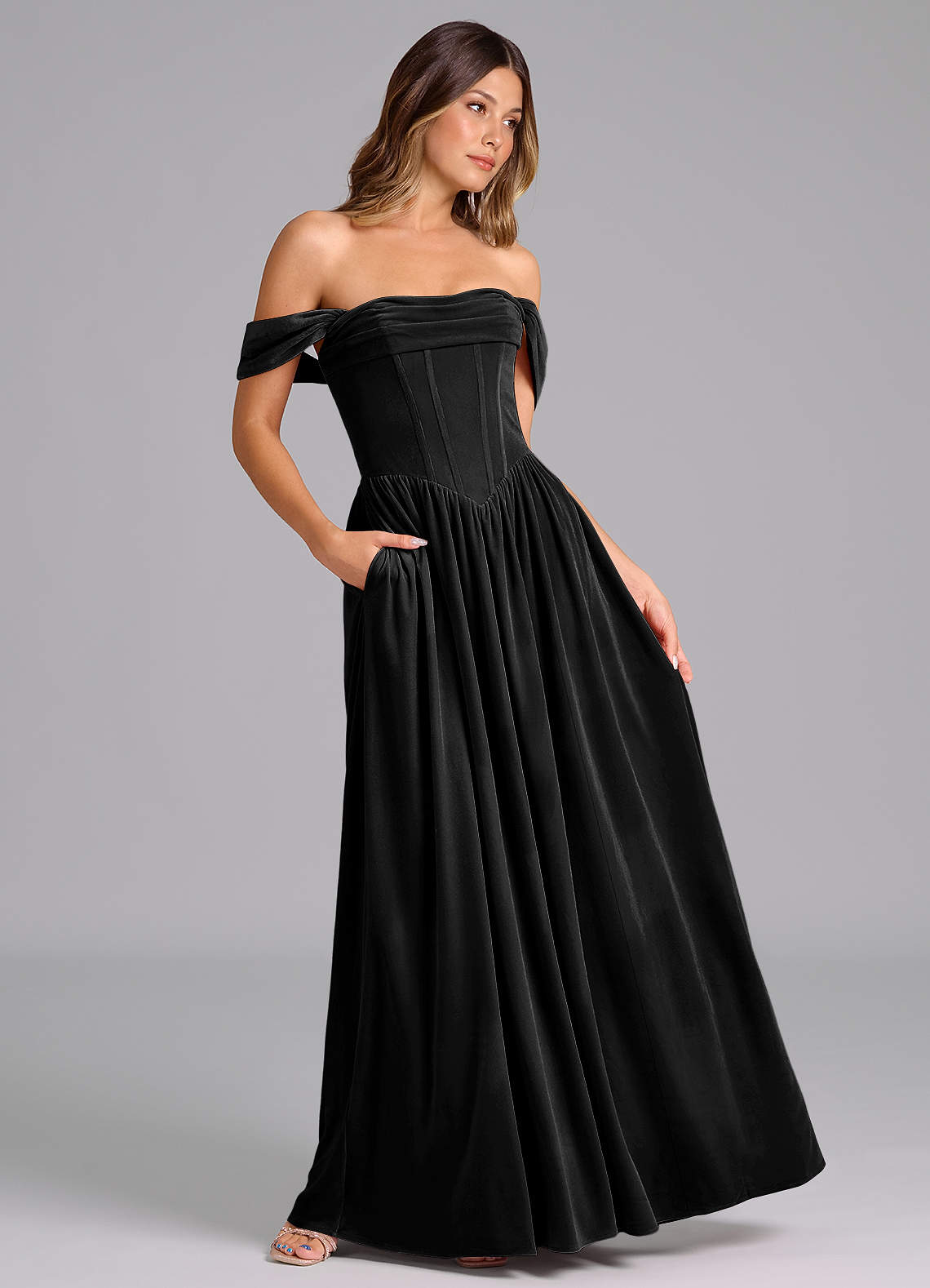 silk and tulle dress Single-Shoulder Silk Tulle Gown Butter_Cream / 34