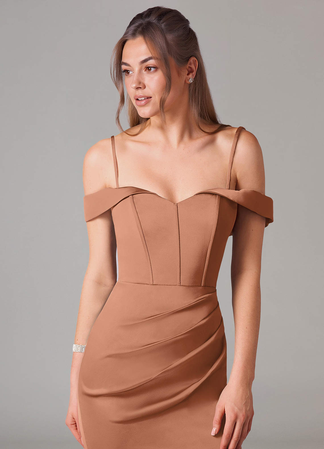 mother of the bride dresses orange county A Line Floor Length Chiffon Mother Of The Bride Dress With Cape
