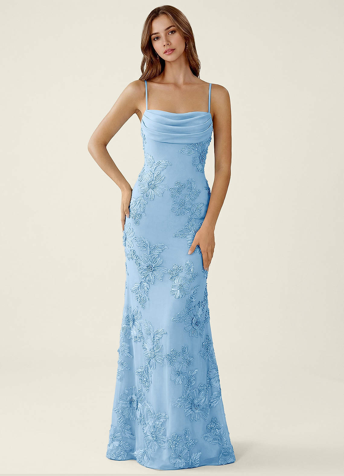 lace up back formal dresses La Femme 31334 Prom Dress - Royal Blue main image 1