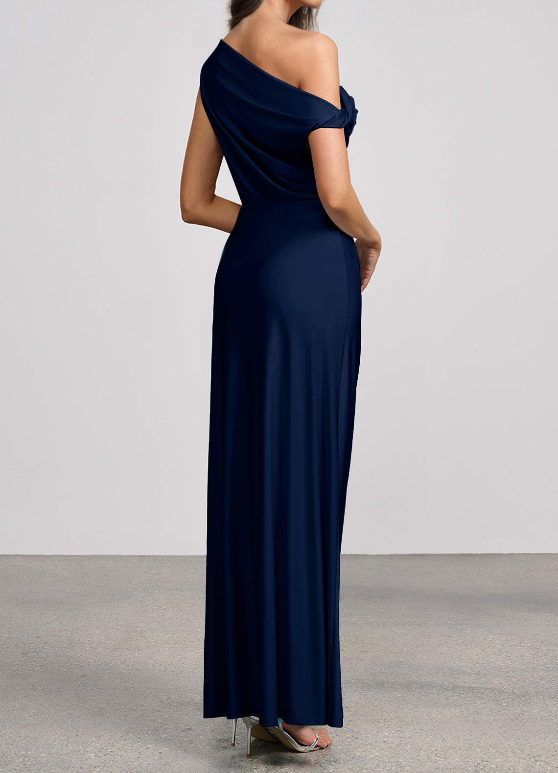 Elowen Navy Stretch Knit Maxi Dress image2