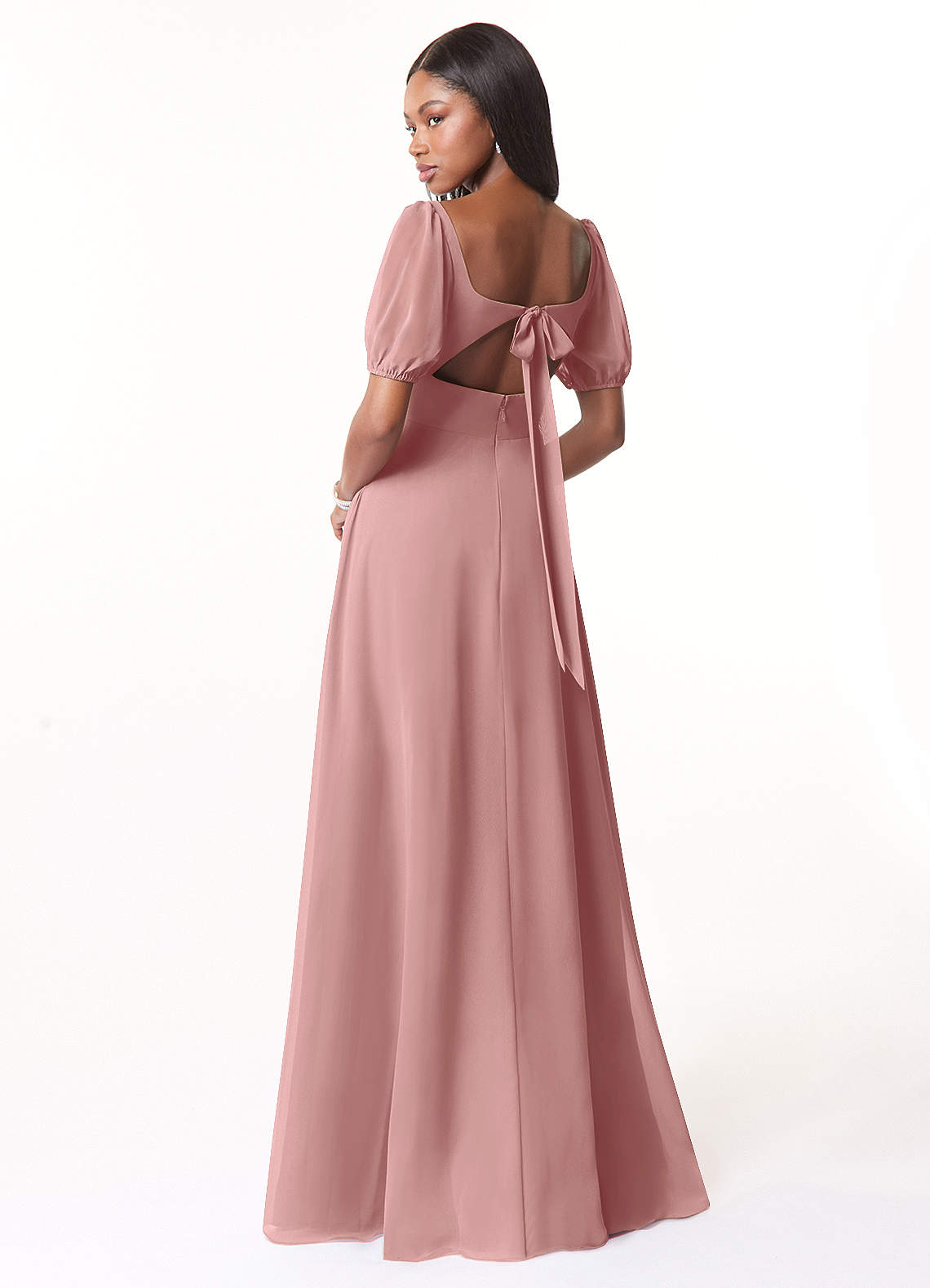 azazie a-line/princess square neck floor-length chiffon bridesmaid dress reviews Azazie Alani