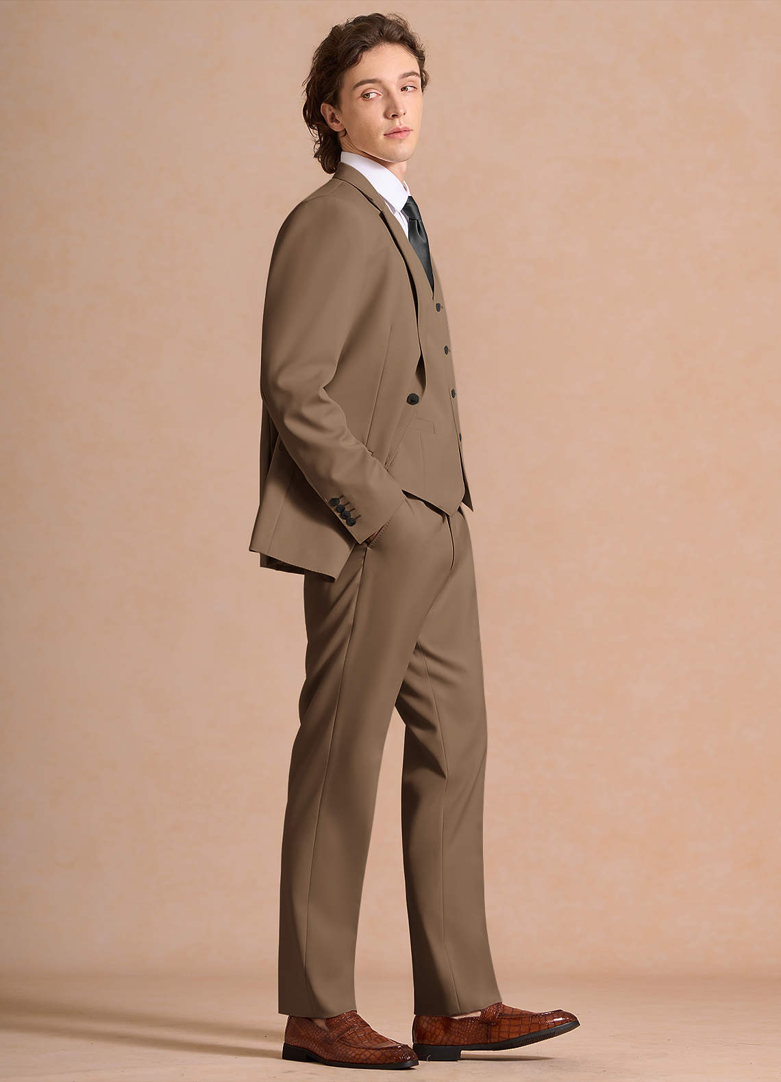 James Truffle Structured Stretch 3-piece suit | Suit Sets |Azazie CA