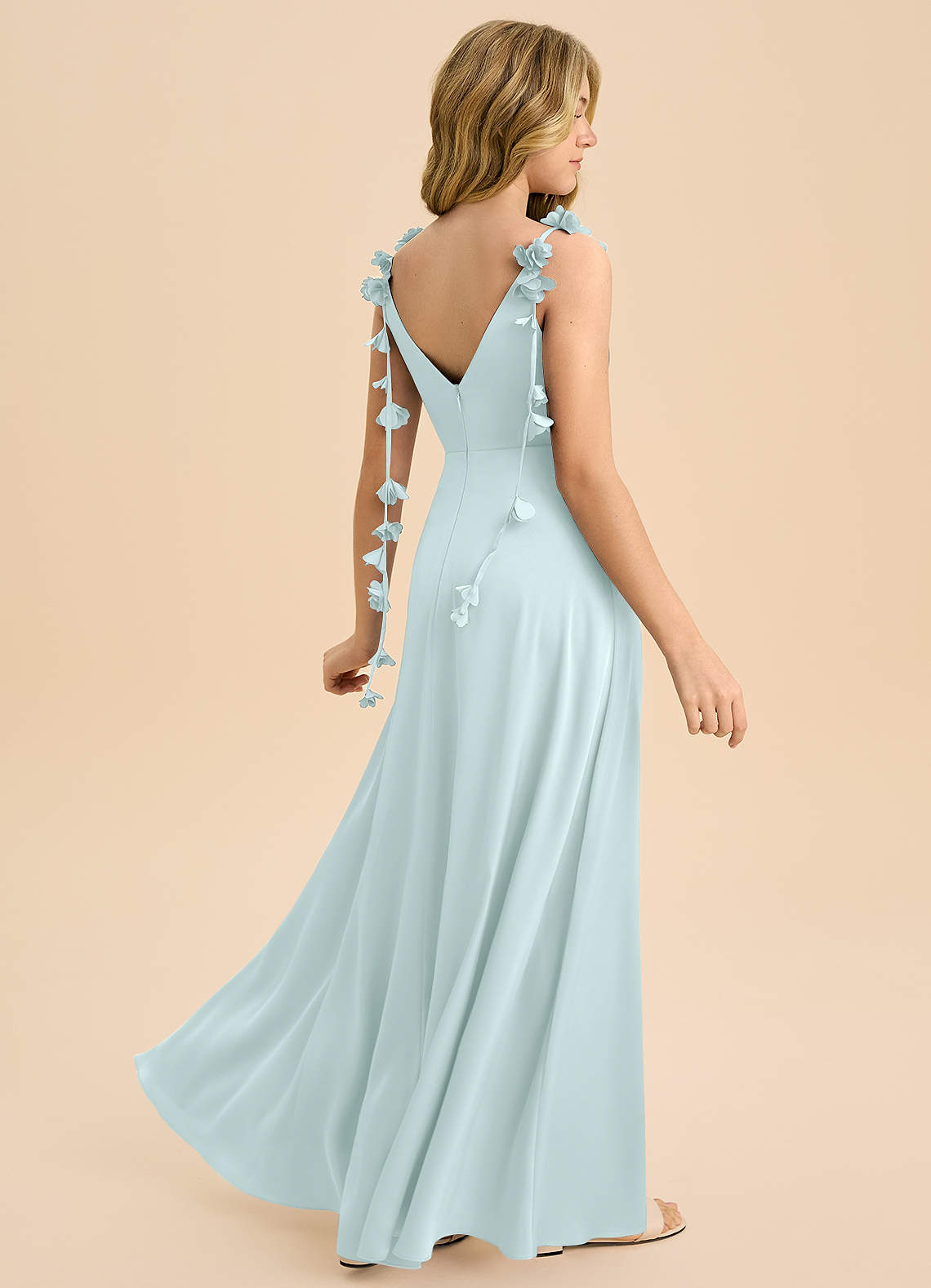 sea glass blue bridesmaid dress Azazie Gumdrop Junior Zipper Closure Features Rhea What to Wear to Size:BFF-2