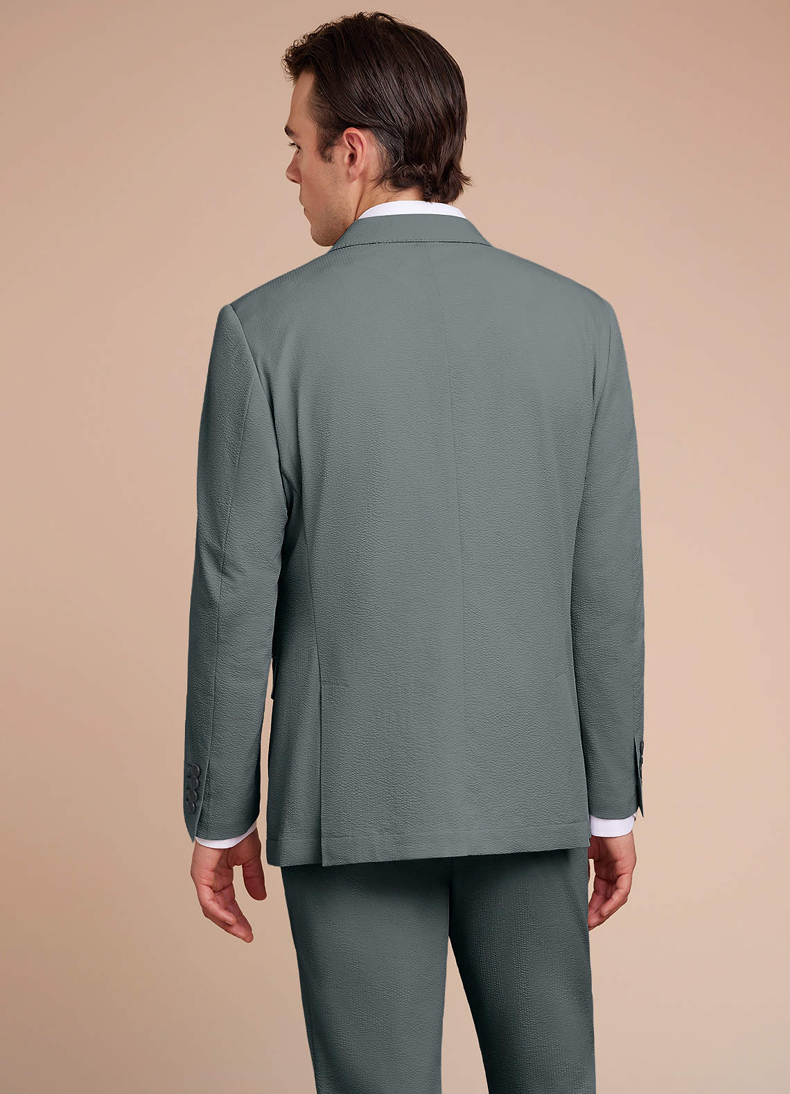 front Miles Grey Seersucker Suit Jacket