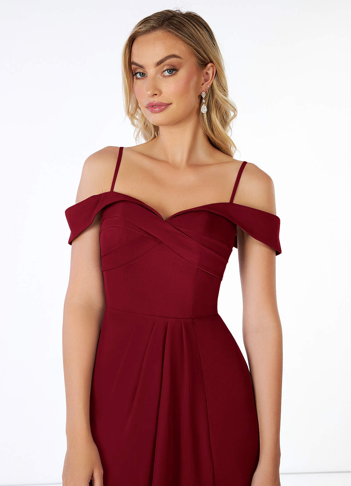 Burgundy Azazie Mena Bridesmaid Dresses Azazie