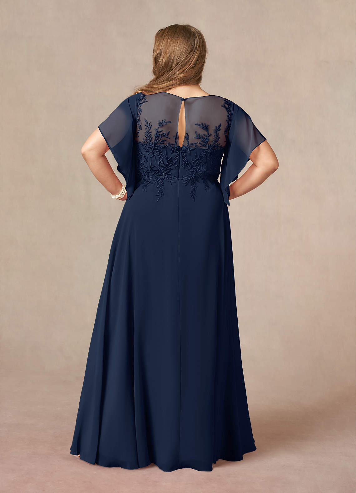 Azazie Faviola Mother of the Bride Dresses A-Line Boatneck sequins Chiffon Floor-Length Dress image1