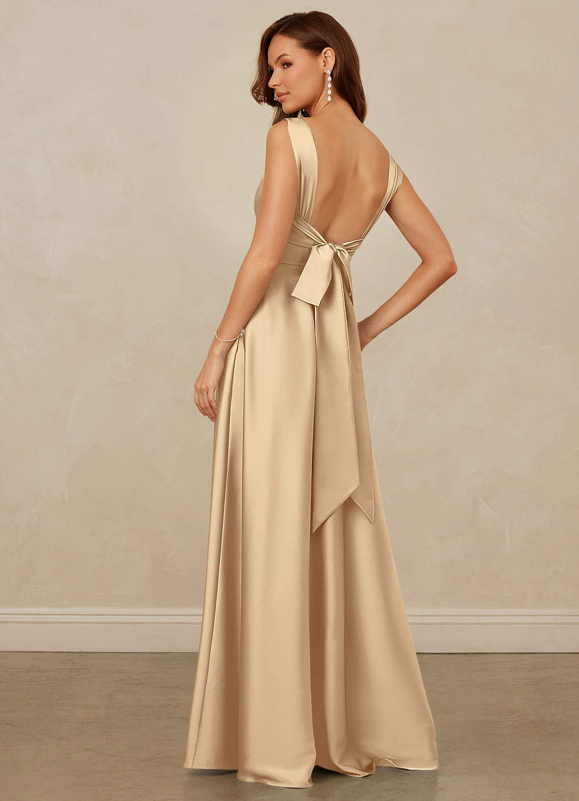 Christian Siriano Bridal for Azazie 1001 Bridesmaid Dresses Cowl Neck Stretch Satin A-line Dress image1