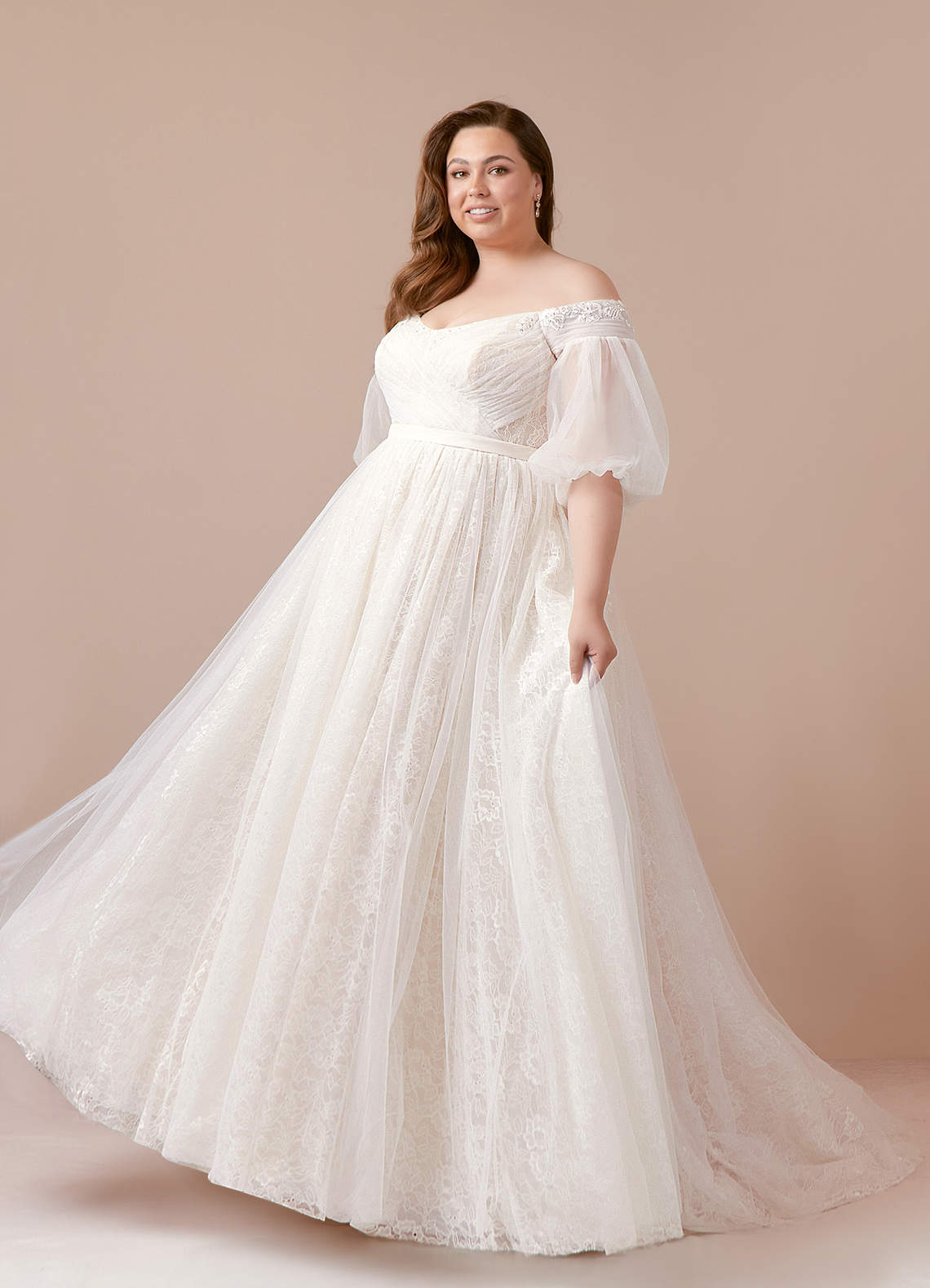Azazie Vendela Wedding Dresses Ball-Gown Sequins Tulle Chapel Train Dress image1