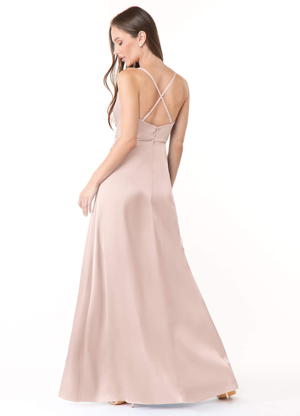 pink cowl neck bridesmaid dress Womens Next Dusky Pink Satin Cowl Neck Wedding Guest Bridesmaid Maxi Dress US 10 Tall