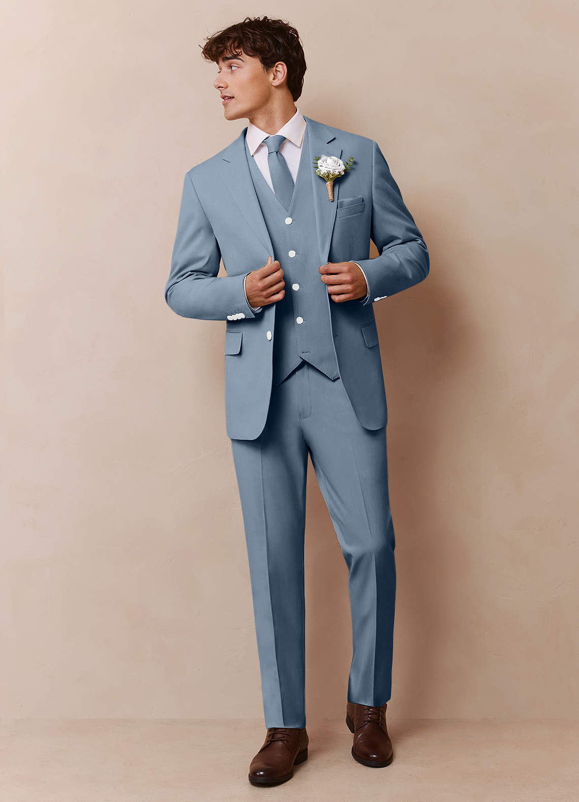 front James Bleu Poussiéreux Costume 3 pièces
