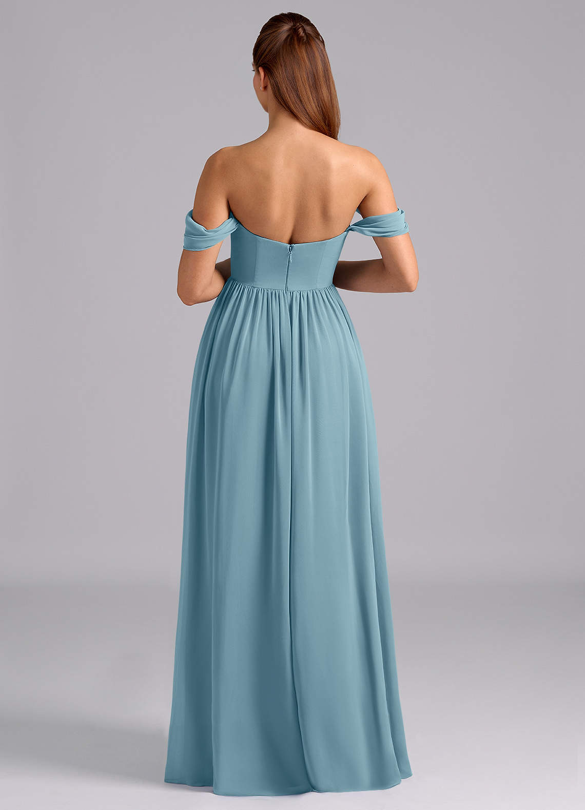 Azazie Saige Maternity Bridesmaid Dresses A-Line Pleated Chiffon Floor-Length Dress image1