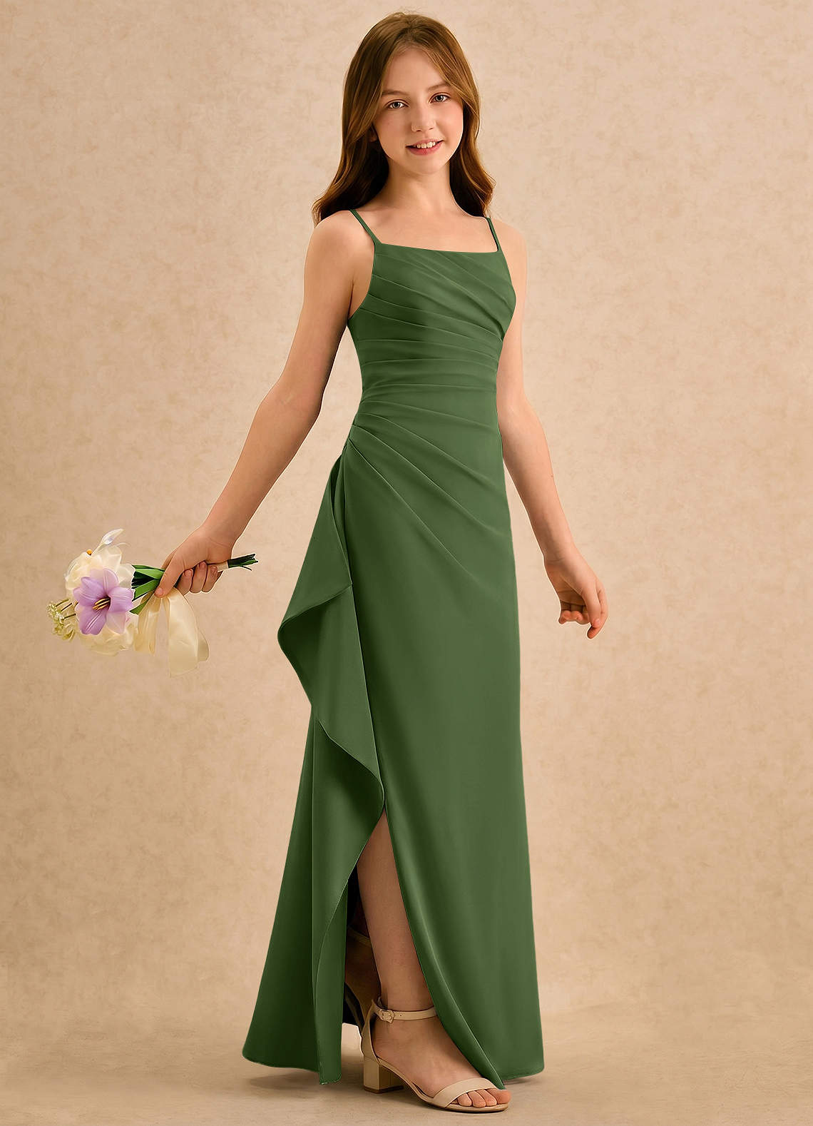 olive green dress for girls Green Olive Dress for Girls, Elegant Olive Green Dress for Girls. Dress for  Children's Pageants, Birthdays, Bridesmaids. Beautiful Dress