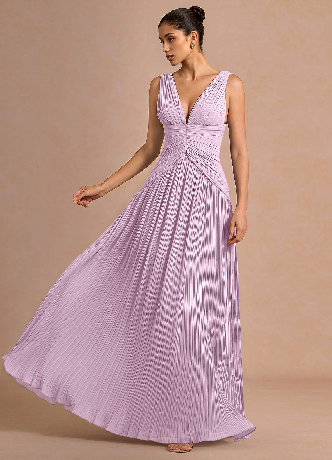 lilac maxi dress formal Masie Lilac Mesh Maxi Dress - 4