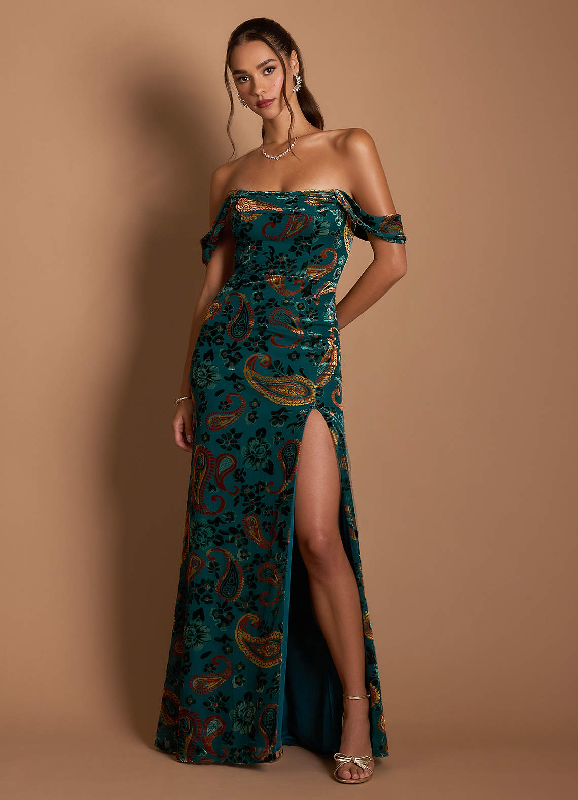 Vestido Verde Azulado Multi Largo Kalesi image1