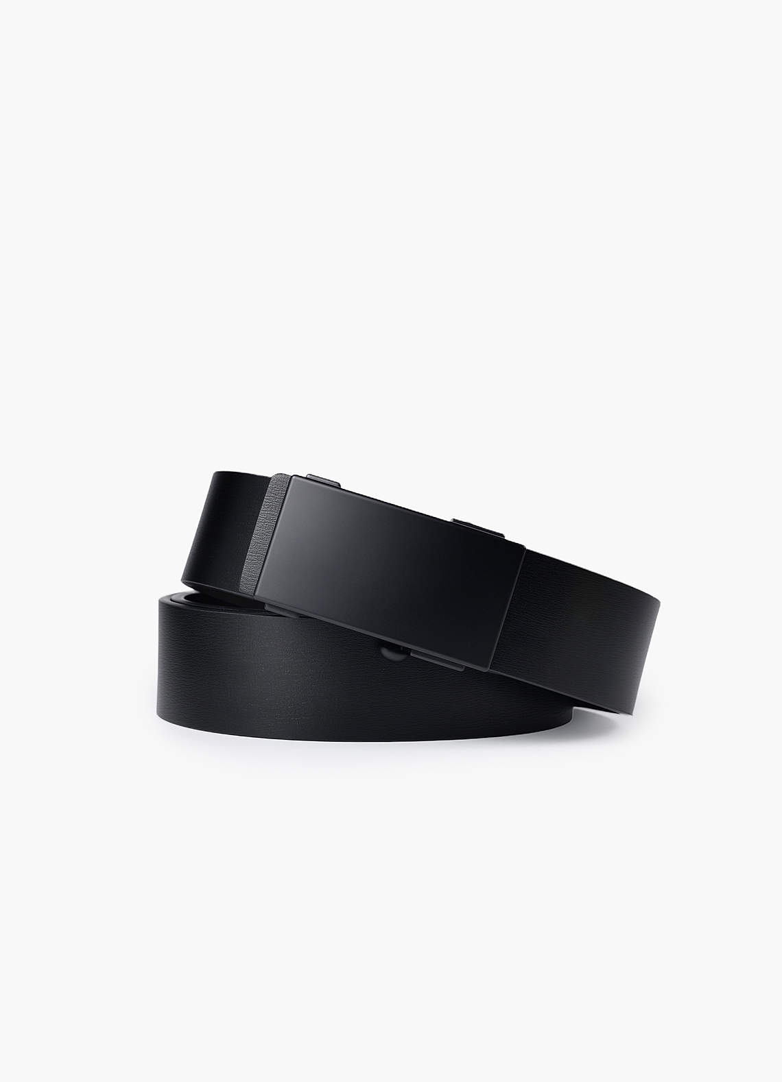 front Men's Leather Box Buckle Belt