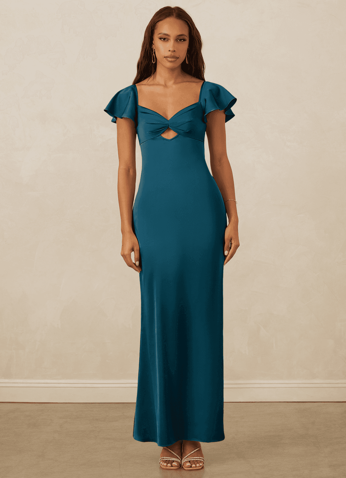 Christian Siriano Bridal for Azazie 1005 Bridesmaid Dresses Ink Blue Sheath Sweetheart Neckline Stretch Satin Dress image1
