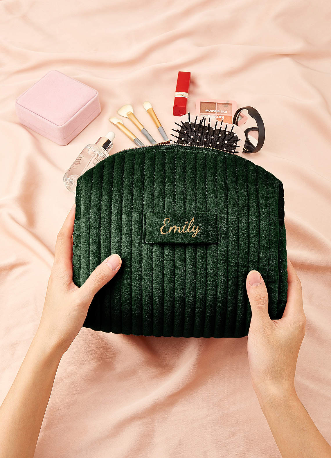 front Personalized Name Makeup Bag