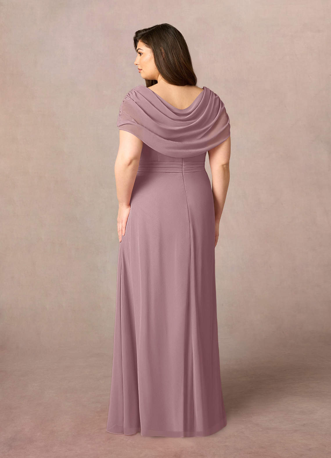 Azazie Mary Mother of the Bride Dresses Dusty Rose A-Line Side Slit Chiffon Dress image7