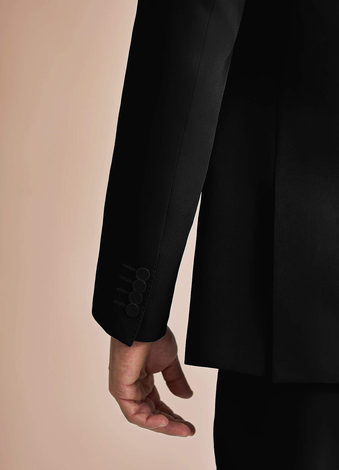 front James Black Structured Stretch Suit Jacket