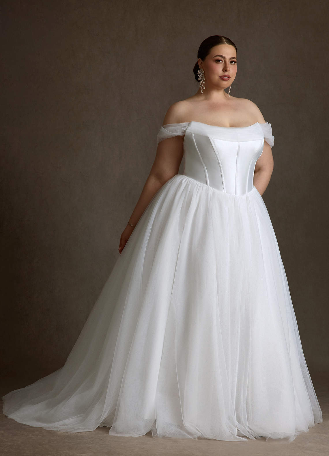 Azazie Adalyn Wedding Dresses Diamond White Ball-Gown Tulle Dress image14